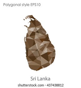 Sri Lanka map in geometric polygonal style.Abstract gems triangle,modern design background. Vector illustration EPS10