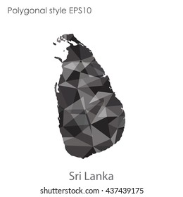 Sri Lanka map in geometric polygonal style.Abstract gems triangle,modern design background. Vector illustration EPS10