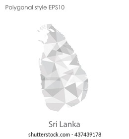 Sri Lanka map in geometric polygonal style.Abstract gems triangle,modern design background. Vector illustration EPS10