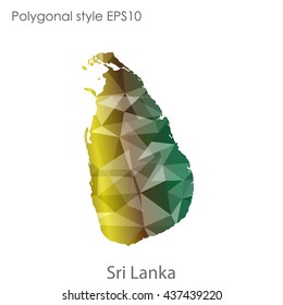 Sri Lanka map in geometric polygonal style.Abstract gems triangle,modern design background. Vector illustration EPS10