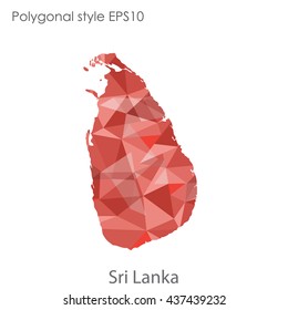 Sri Lanka map in geometric polygonal style.Abstract gems triangle,modern design background. Vector illustration EPS10