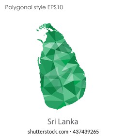 Sri Lanka map in geometric polygonal style.Abstract gems triangle,modern design background. Vector illustration EPS10
