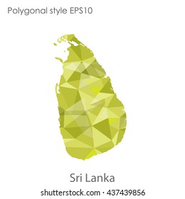 Sri Lanka map in geometric polygonal style.Abstract gems triangle,modern design background. Vector illustration EPS10