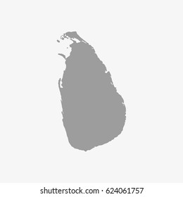 Sri Lanka map in gray on a white background