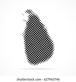 Sri Lanka map in halftone. Dotted illustration isolated on a white background.
Vector illustration.