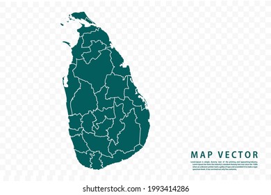 Mapa de Sri Lanka High Detallado en el fondo blanco. Resumen de la ilustración vectorial de diseño eps 10
