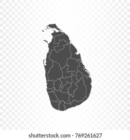 Sri Lanka map isolated on transparent background