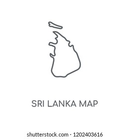 Sri Lanka map linear icon. Sri Lanka map concept stroke symbol design. Thin graphic elements vector illustration, outline pattern on a white background, eps 10.