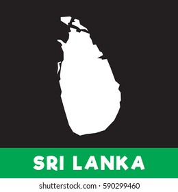 Sri Lanka Map Minimalist White Color Stock Vector (Royalty Free ...