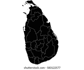 sri lanka map on white background