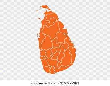 Sri Lanka map orange Color on White Backgound  illustration eps 10