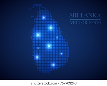 Sri Lanka map page symbol for your web site design Sri Lanka map logo, app, UI. Wire frame 3D mesh polygonal network line, design sphere, dot and structure.