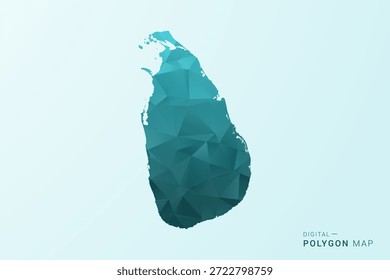 Sri Lanka Karte - Polygon-Stil Vektorgrafik in blau-grün Low Poly geometrischen Design, moderne minimale Silhouette.
