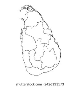 Sri Lanka Karte mit Provinzen. Vektorgrafik.
