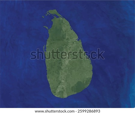 Sri Lanka map with satellite view design style.