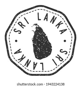 Sri Lanka Map Stamp Retro Postmark. Silhouette Postkarte. Siegel mit runden Vektorgrafiken. Badge Vintage Postage Design.