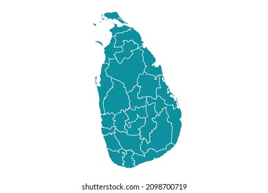 Sri Lanka map vector, Abstract design vector illustration Eps 10. sea color palette color.High Detailed on white background.