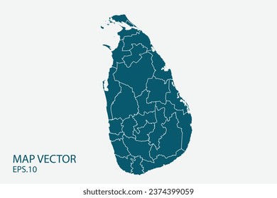 Sri Lanka map vector, Abstract design vector illustration Eps 10. High Detailed on white background.