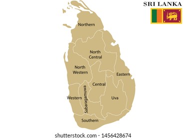 Sri Lanka map vector illustration, city map
