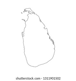 Sri Lanka map vector outline icon isolated on transparent background, high quality linear Sri Lanka map transparency concept can be used web and mobile