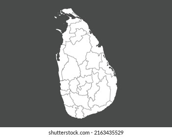Sri Lanka Map Vector White Color Stock Vector (Royalty Free) 2163435529 ...