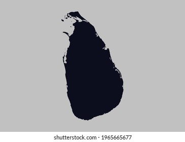 Sri Lanka map vector,Not isolated blue color on gray background