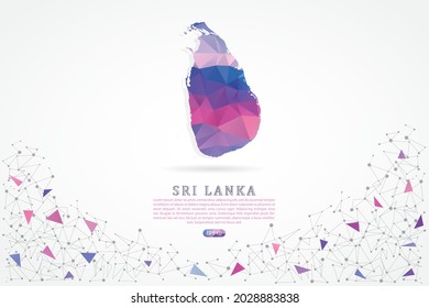 Sri Lanka map - World Map International vector template with polygon pink color gradient isolated on white background for education, website, banner, infographic - Vector illustration eps 10