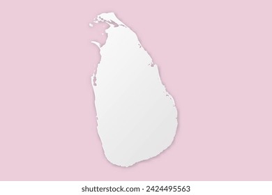 Sri Lanka Map - World map International vector template with paper cut style including shadow and white color on pink background for design, education, website - Vector illustration eps 10