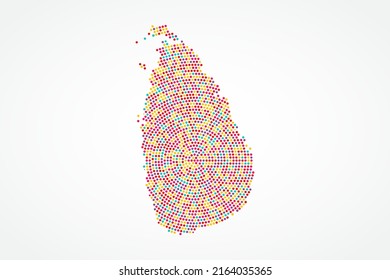 Sri Lanka Map - World map vector template with colorful dots, grid, grunge, halftone style isolated on white background for education, infographic, design, website - Vector illustration eps 10