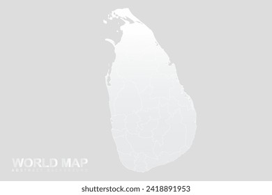 Sri Lanka Map - World Map vector template with High detailed including white and grey gradient color and white outline color isolated on grey background - Vector illustration eps 10