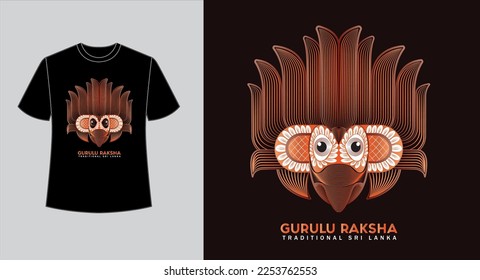 Sri Lanka Mask line art vector for T Shirt