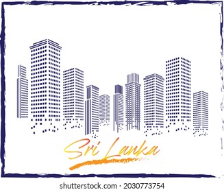 Sri Lanka Named Building Wallpaper for t-shirt printing 