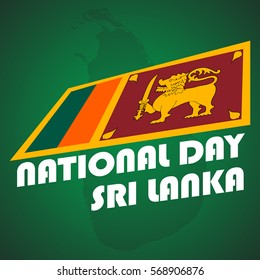 sri lanka national day. independence day four february with green background eps. 10