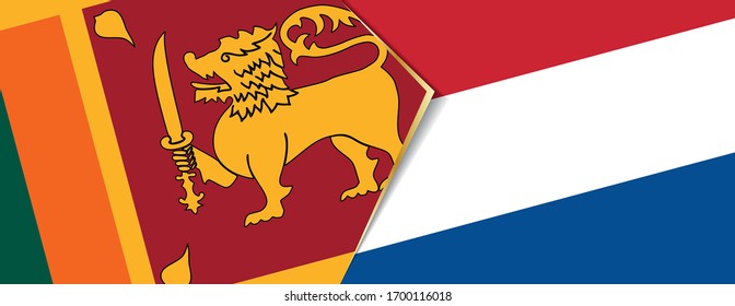 Sri Lanka and Netherlands flags, two vector flags symbol of relationship or confrontation.