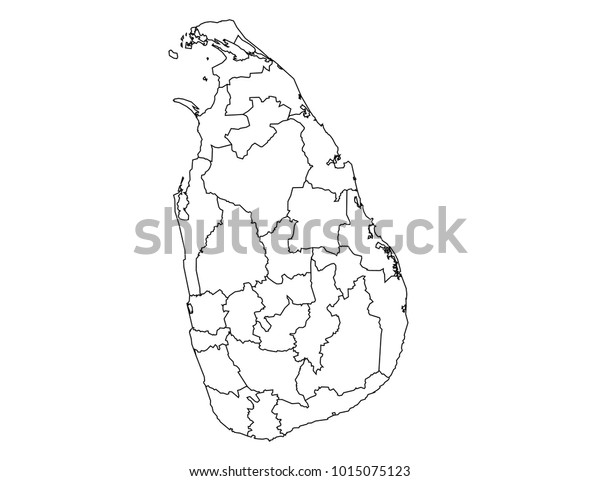 Sri Lanka Outline Map Detailed Isolated Stock Vector (Royalty Free ...