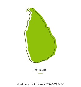 Sri Lanka Outline Map Green Colour Stock Vector (Royalty Free) 2076627454