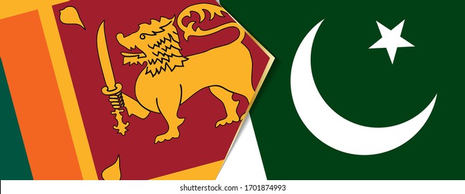 Sri Lanka and Pakistan flags, two vector flags symbol of relationship or confrontation.