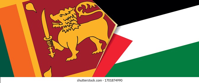Sri Lanka and Palestine flags, two vector flags symbol of relationship or confrontation.