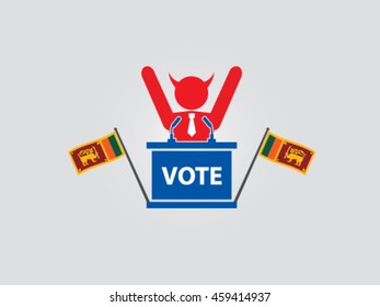 Sri Lanka Podium Evil Politician Celebrate Poll