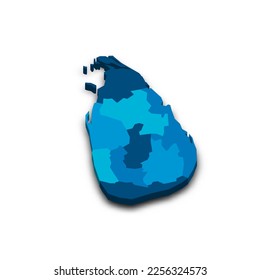 Sri Lanka political map of administrative divisions