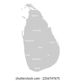 Sri Lanka political map of administrative divisions