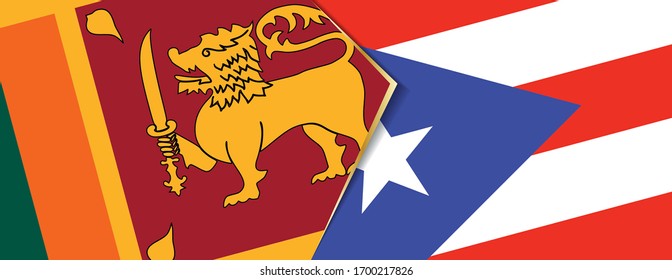 Sri Lanka and Puerto Rico flags, two vector flags symbol of relationship or confrontation.