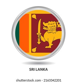El diseño de la bandera redonda de Sri Lanka se usa como insignia, botón, icono, pintura en la pared