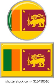 Sri Lanka round and square icon flag. Vector illustration Eps 8.