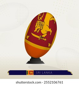 Sri Lanka Rugby Ball on Rugby Kicking Tees with Modern Design. Illustration perfect for sports, national pride, and rugby-related projects.