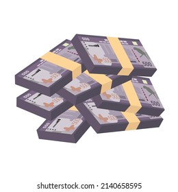 Sri Lanka Rupee Vector Illustration. Sri Lanka money set bundle banknotes. Paper money 500 Rs. Flat style. Isolated on white background. Simple minimal design.
