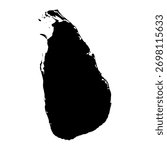 Sri Lanka silhouette map. Sri Lanka map vector. Sri Lanka map on white background