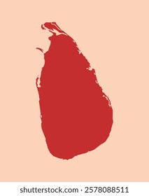Sri Lanka simple flat red map