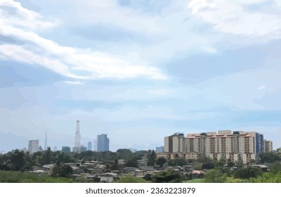 Ilustración vectorial de la Línea Skyline de Sri Lanka