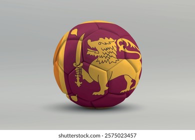 Sri Lanka soccer ball featuring the national flag design on a gray background